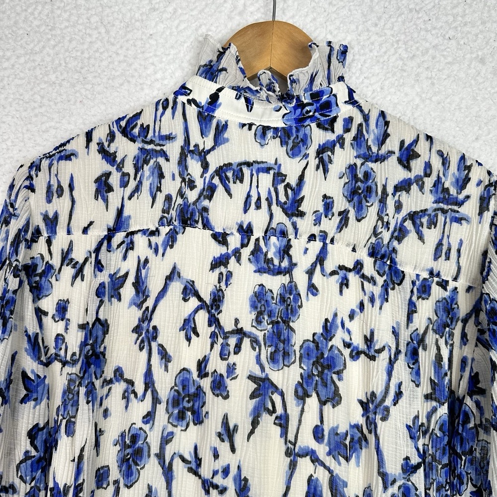 Tory Burch White Dress with Blue Floral Print - Picture 8 of 13